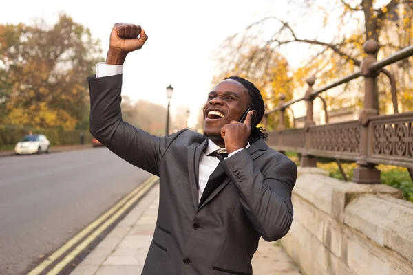 Business man celebrating — Stock Photo, Image