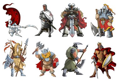 Farklı warriors ayarla, vektör