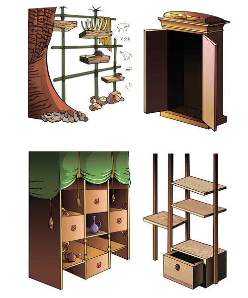 Evolution du mobilier — Image vectorielle