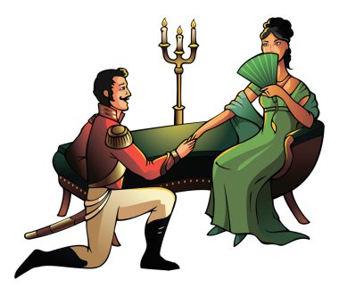 Officer and lady clipart