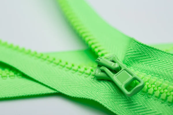 Green zipper — Stock Photo, Image