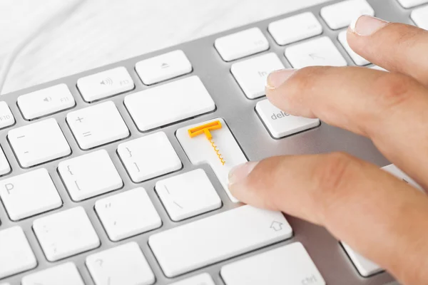 Wine hot key on computer keyboard — Stock Photo, Image