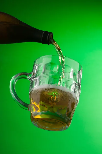 Beer pouring into glass — Stock Photo, Image