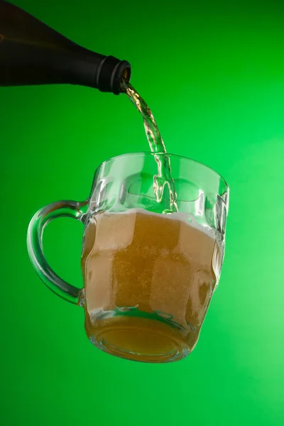 Beer pouring into glass — Stock Photo, Image