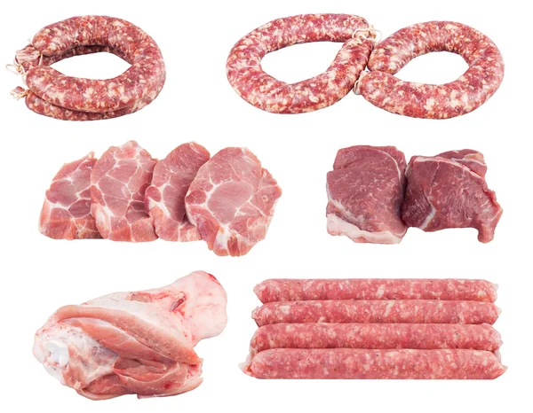 Коллаж сырого мяса — стоковое фото