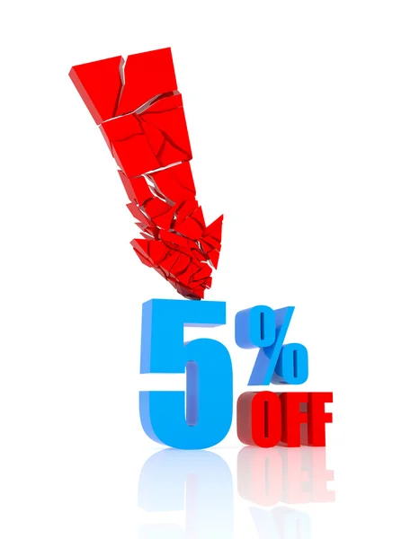 5 percent off — Stock Photo, Image