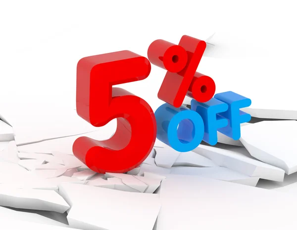 5 percent off — Stock Photo, Image