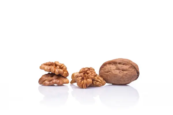 Organic Walnuts on white — Stock Photo, Image