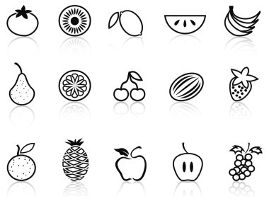 meyve anahat Icons set