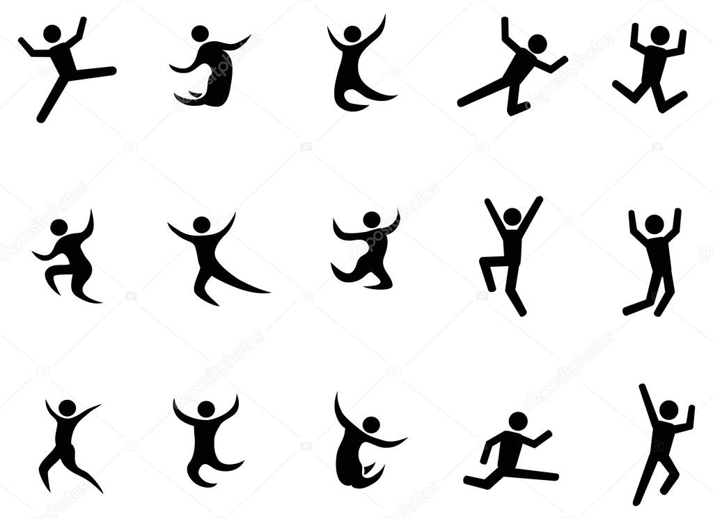 Abstract jumping figures