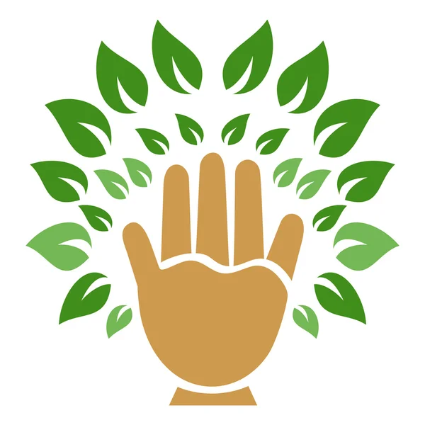 Hand tree symbol — Stock Vector
