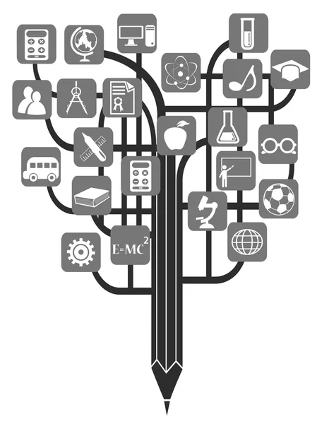 Árbol de lápiz — Archivo Imágenes Vectoriales