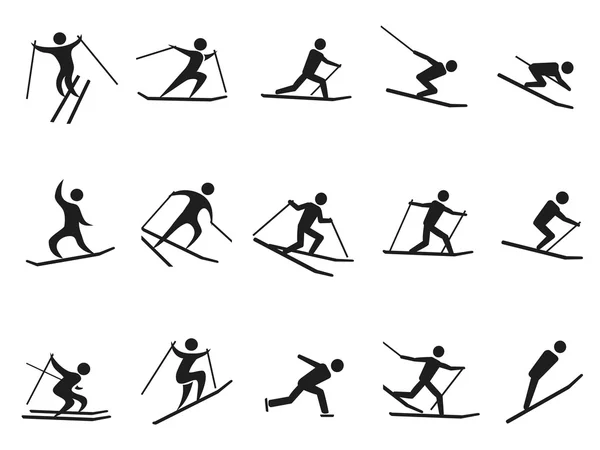 Skiing icons set — Stock Vector