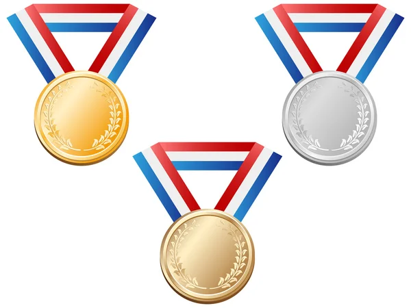 Tres medallas — Vector de stock