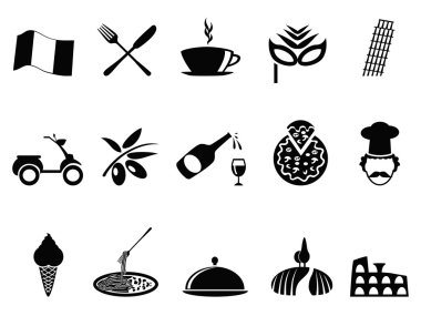 Siyah İtalya Icons set