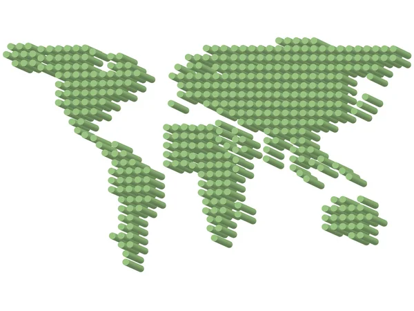3D gröna prickar jorden — Stock vektor