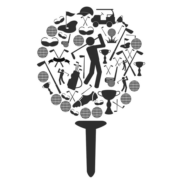 Símbolo de golf creativo — Vector de stock