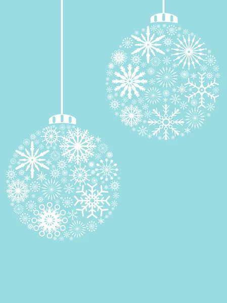 Bolas de Navidad de copos de nieve — Vector de stock