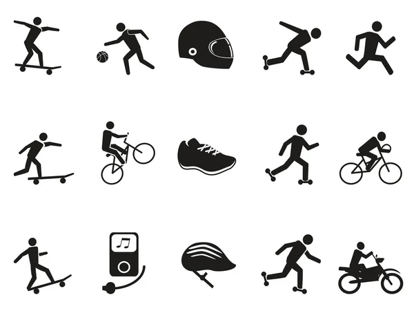 Calle deporte iconos conjunto — Vector de stock