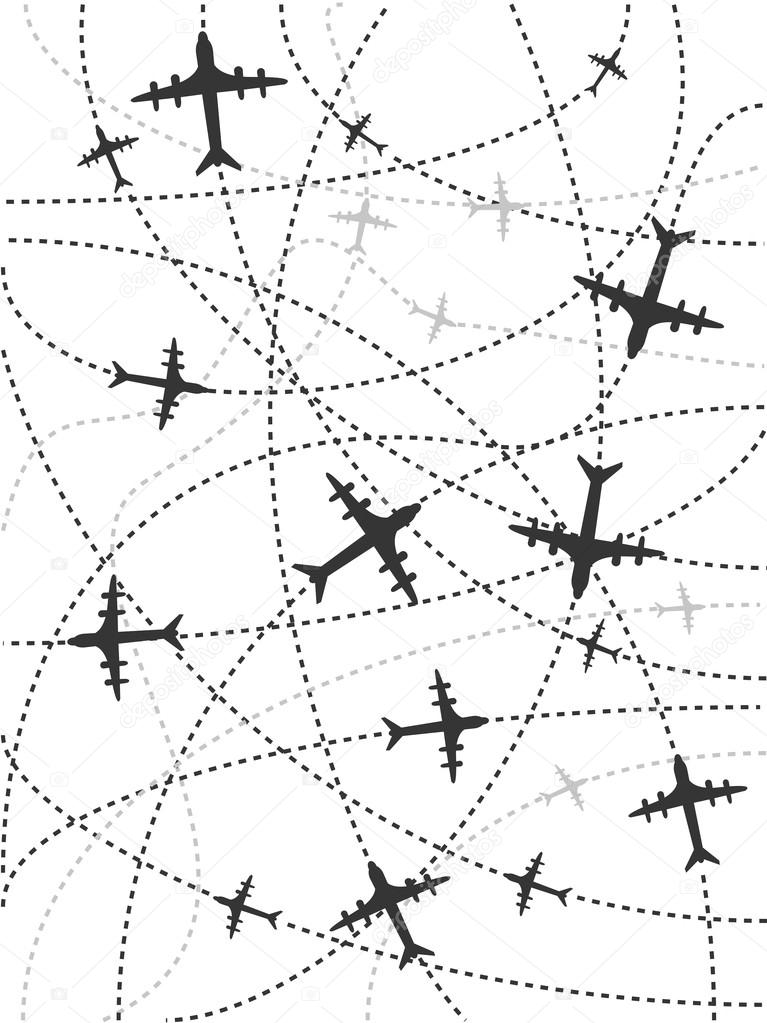 Airplane routes background