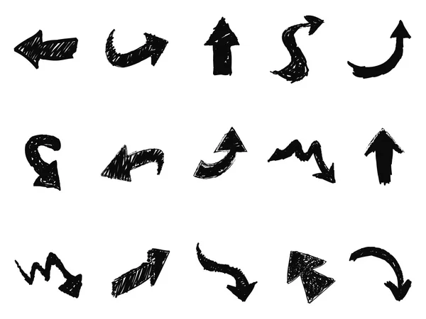 Doodle Pfeil Zeichen Symbole — Stockvektor