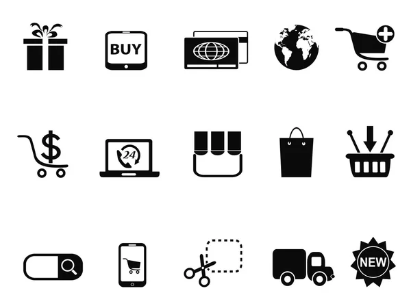 Elektronický obchod, nakupování ikony nastavit — Stockový vektor