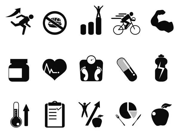 Sport prestaties icons set — Stockvector