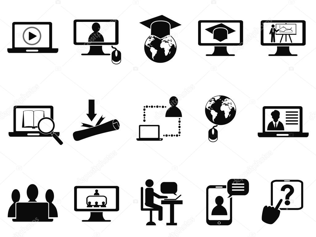 Online class icons set