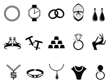 Siyah mücevher Icons set