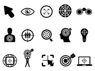 Siyah hedef Icons set