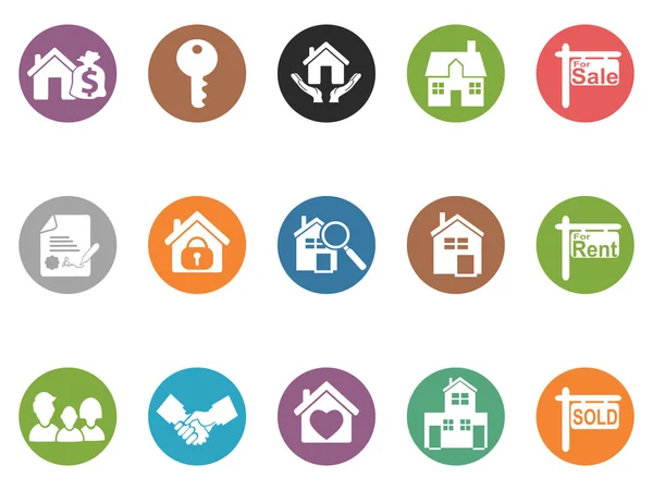 Iconos de botón de bienes raíces — Archivo Imágenes Vectoriales