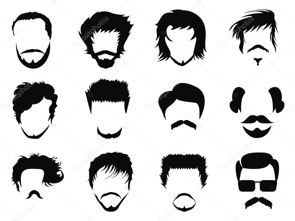 Man hairstyle silhouettes