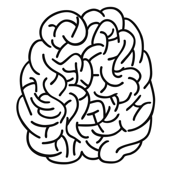 Ανθρώπινος εγκέφαλος περίγραμμα σχεδίου — Διανυσματικό Αρχείο
