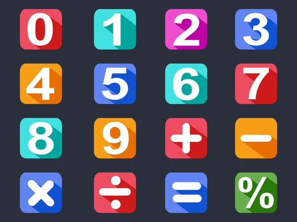 Set di icone numeriche — Vettoriale Stock