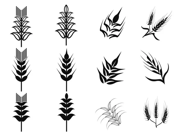 Conjunto de iconos de trigo — Archivo Imágenes Vectoriales