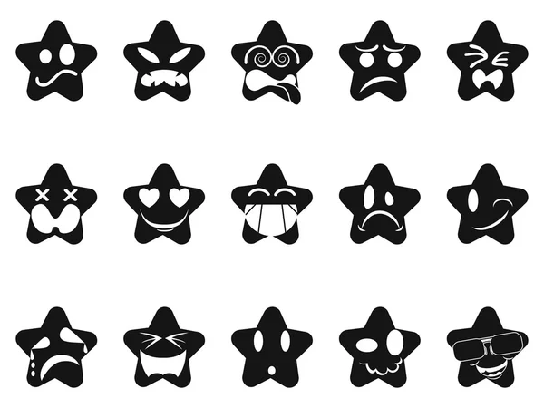 Set de estrellas de emoticonos — Archivo Imágenes Vectoriales