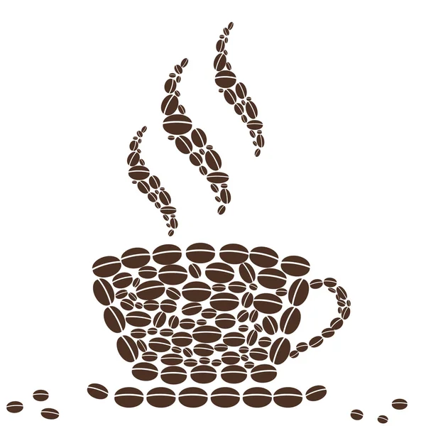 Koffie met Bean patroon — Stockvector