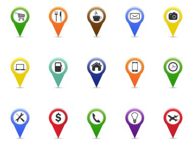 GPS ve navigasyon işaretçisini simgeler