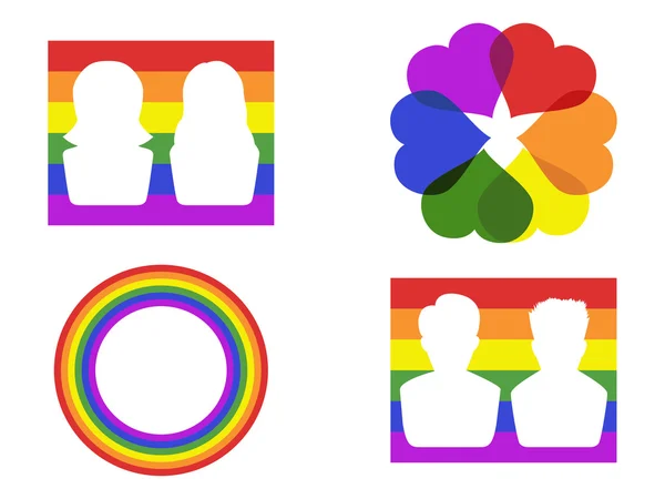 Couleur gay symbole icônes — Image vectorielle