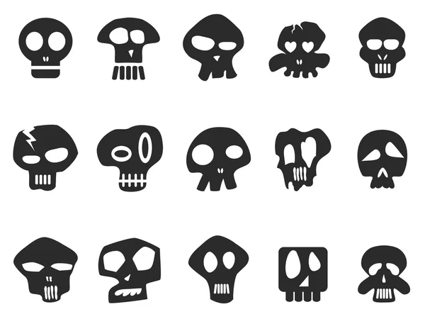Grappige schedel pictogrammen — Stockvector