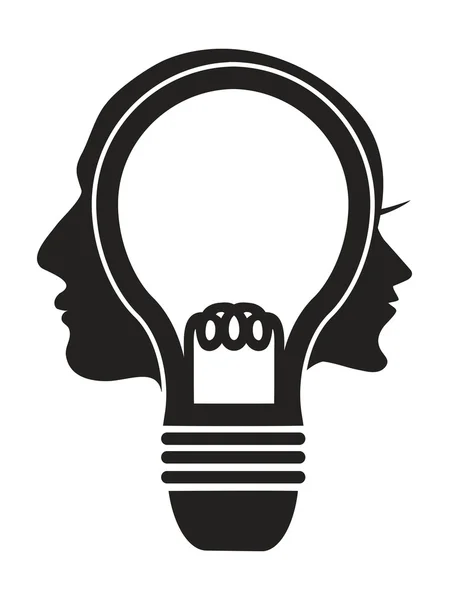 Human head lightbulb — Stock Vector