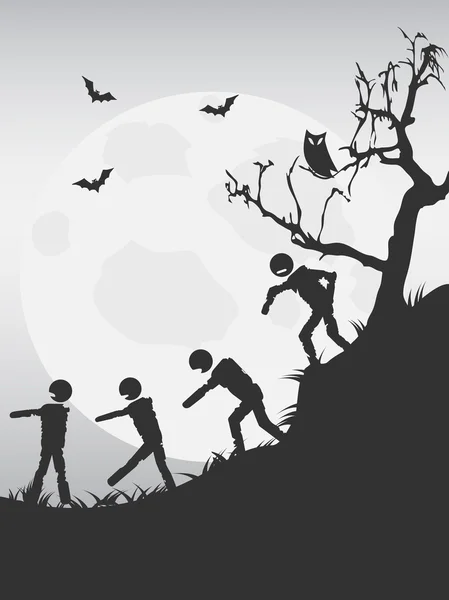 Halloween zombies fond — Image vectorielle