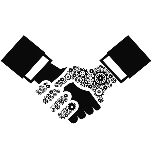 Ingranaggi Handshake concetto — Vettoriale Stock