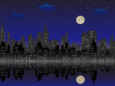 arka plan üzerinde gece şehri