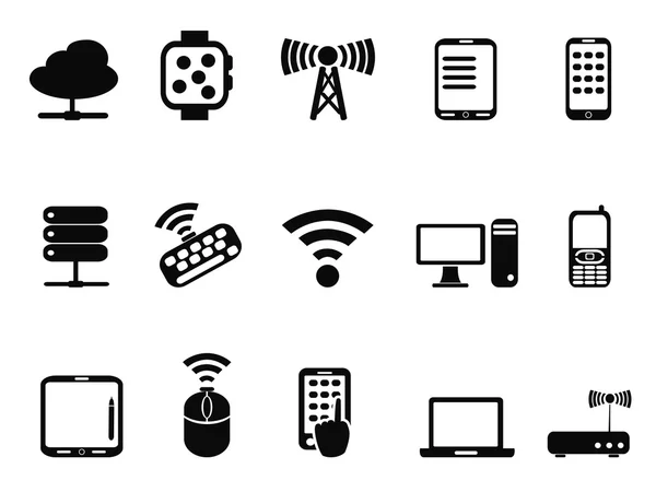 Iconos de red de dispositivos informáticos — Vector de stock