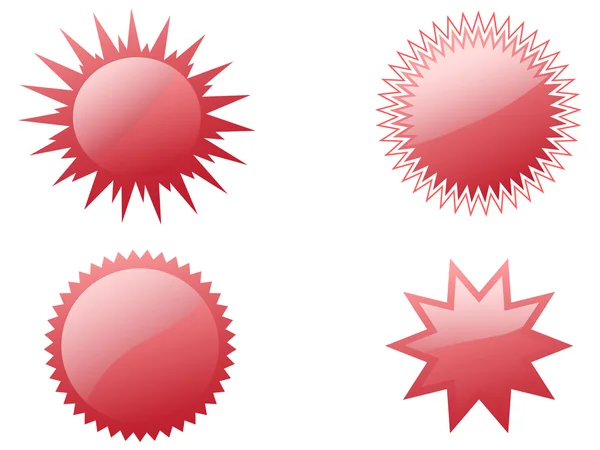 Etiqueta roja estrella estallar botones — Archivo Imágenes Vectoriales
