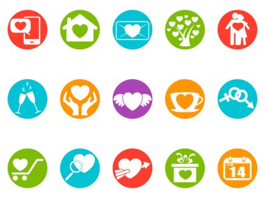 Sevgililer günü ikonlar yuvarlak
