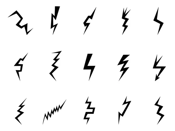 Black lightning bolts — Stock Vector