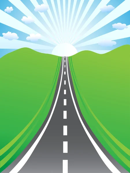 Road to sunny day — Stock Vector