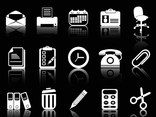 White office and documents icons — Stock Vector